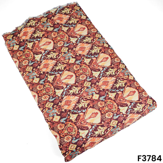 Patola Print Muslin Cotton Fabric- F3784