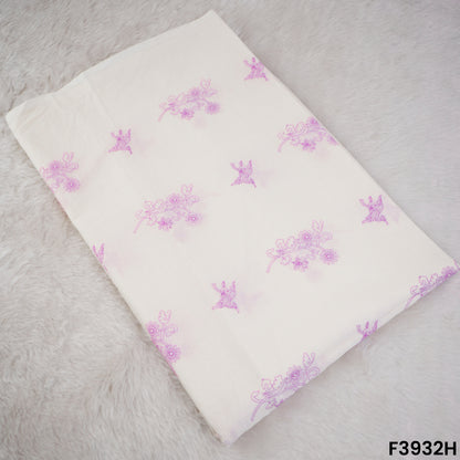 Thread Embroidered Mul Cotton Fabric- F3932