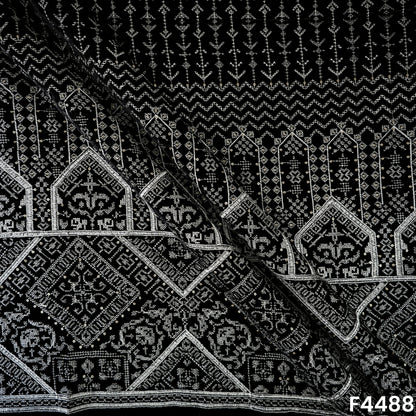 Embroidered Thread Sequins Velvet Fabric - F4488