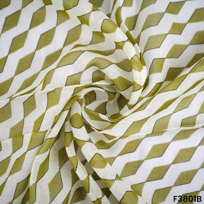 Digital Print Viscose Mul Chanderi Fabric- F3801