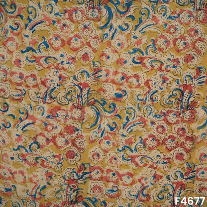 Kalamkari Print Handloom Cotton Fabric- F4677