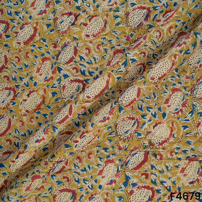 Kalamkari Print Handloom Cotton Fabric- F4679