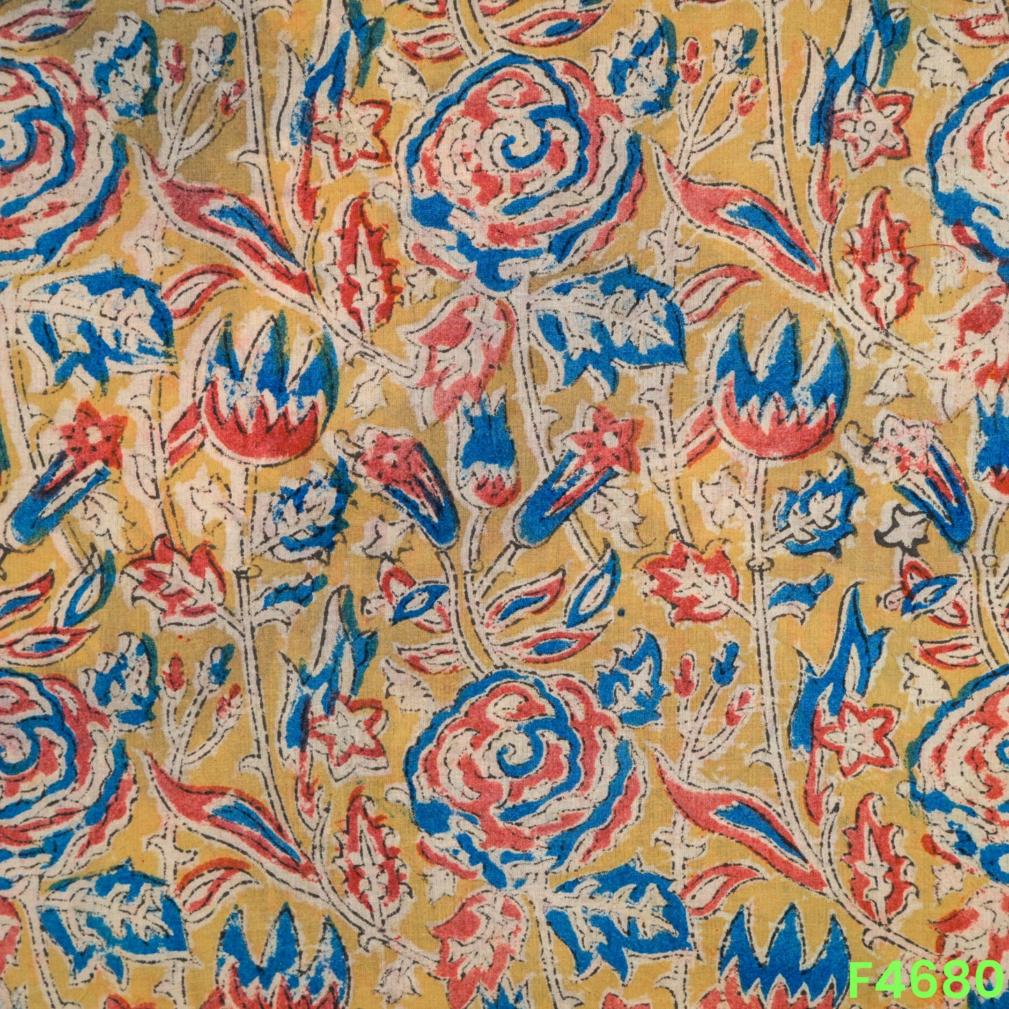 Kalamkari Print Handloom Cotton Fabric- F4680