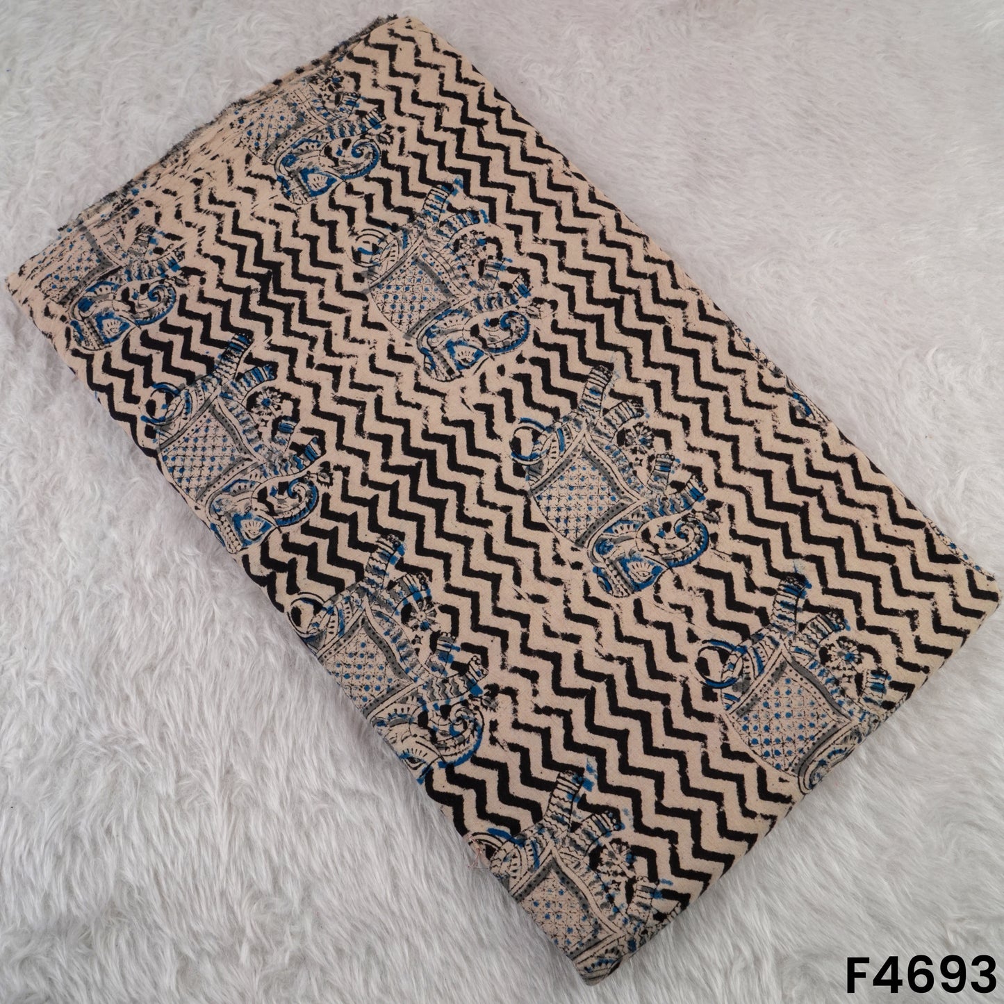 Kalamkari Print Handloom Cotton Fabric- F4693