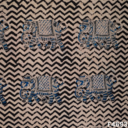 Kalamkari Print Handloom Cotton Fabric- F4693