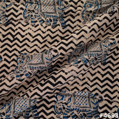Kalamkari Print Handloom Cotton Fabric- F4693