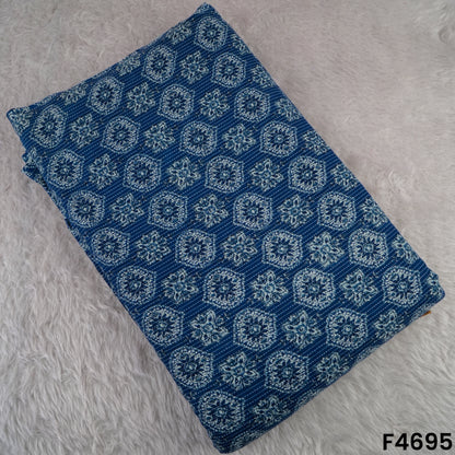 Printed Kantha Stich Cambric Cotton Fabric- F4695