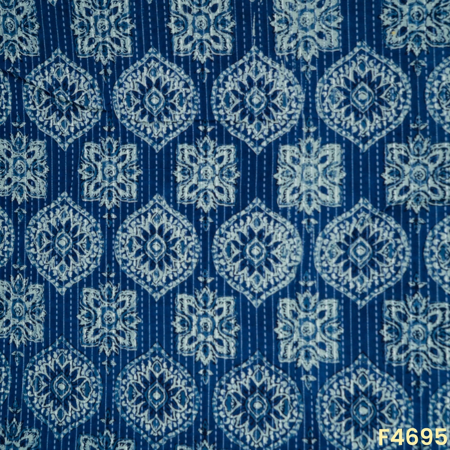 Printed Kantha Stich Cambric Cotton Fabric- F4695