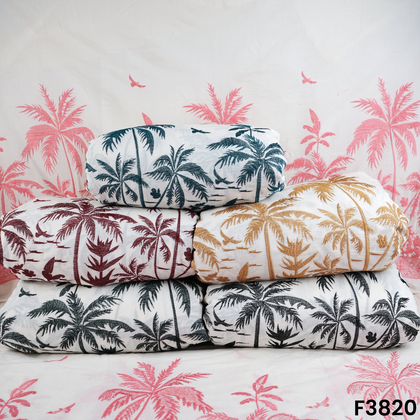 Thread Embroidered Kora Cotton Fabric- F3820