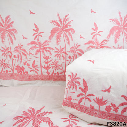 Thread Embroidered Kora Cotton Fabric- F3820