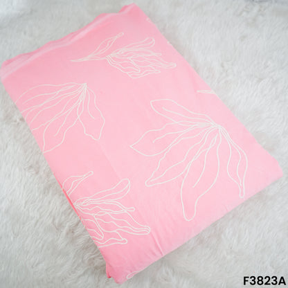 Thread Embroidered Mul Cotton Fabric- F3823