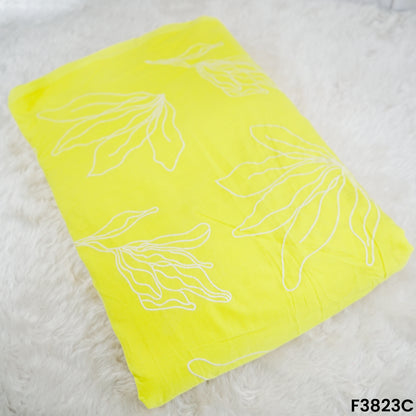 Thread Embroidered Mul Cotton Fabric- F3823