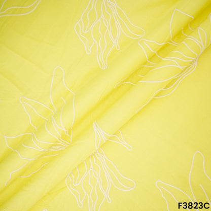 Thread Embroidered Mul Cotton Fabric- F3823