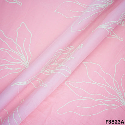Thread Embroidered Mul Cotton Fabric- F3823