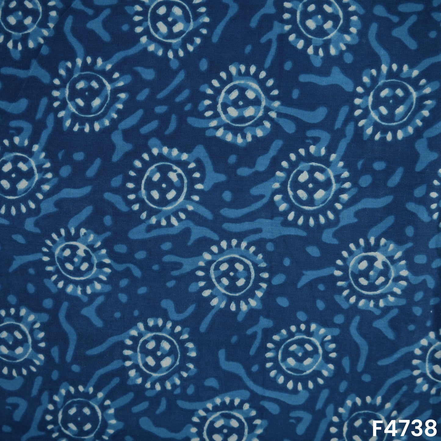 Indigo Print Cambric Cotton Fabric- F4738
