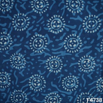 Indigo Print Cambric Cotton Fabric- F4738