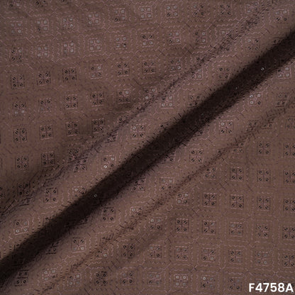 Thread Sequins Embroidered Modal Silk Fabric- F4758