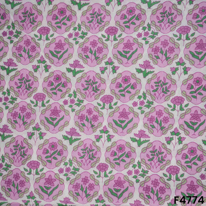Flower Print Cambric Cotton Fabric- F4774