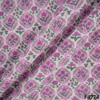 Flower Print Cambric Cotton Fabric- F4774
