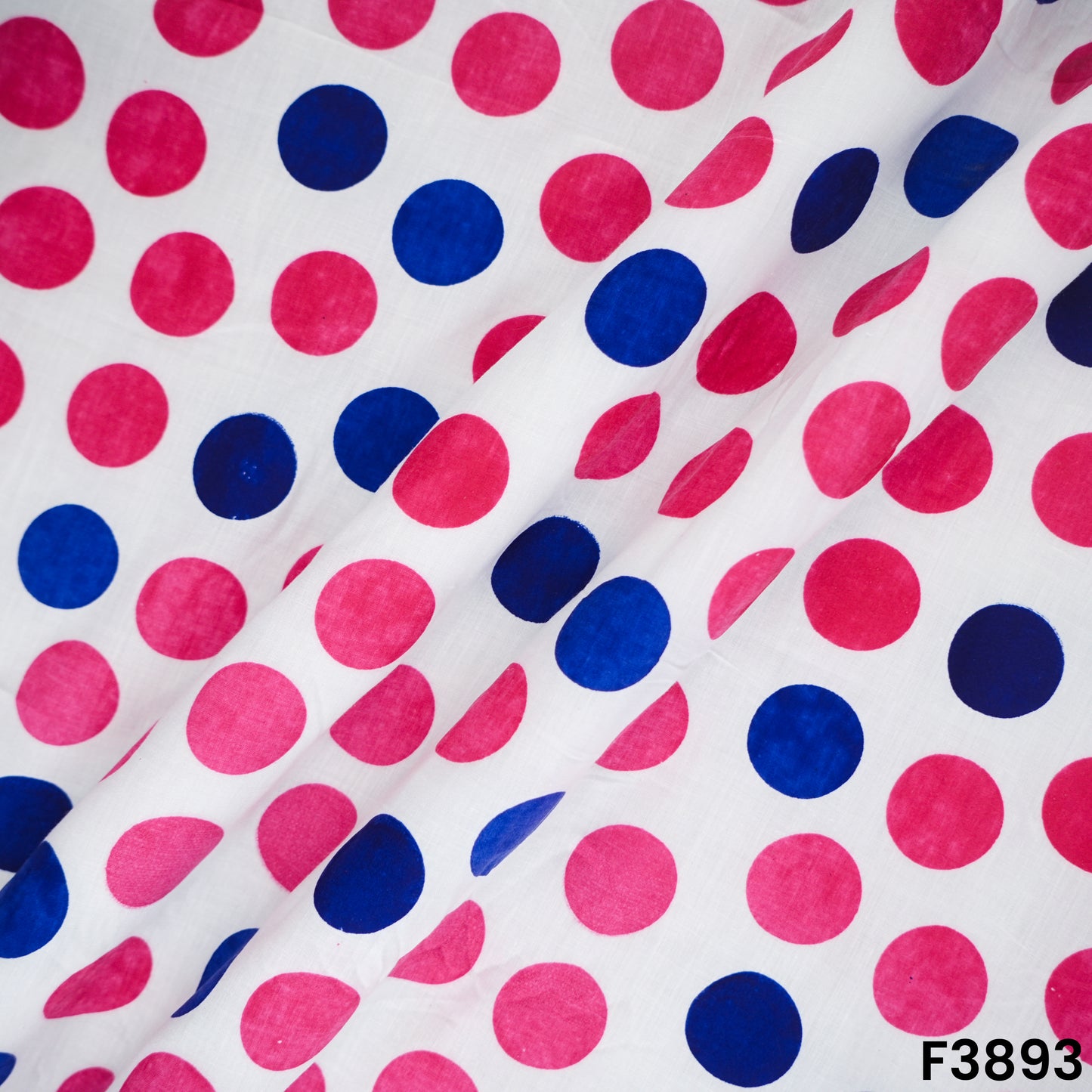 Polka Dot Print Cotton Fabric- F3893