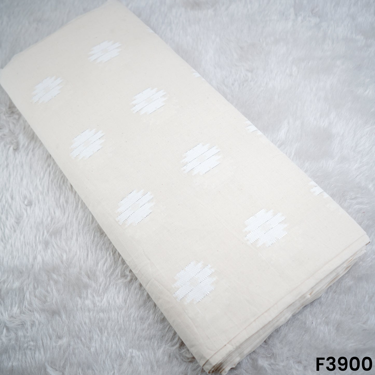 Self Jacquard Kora Cotton Fabric- F3900