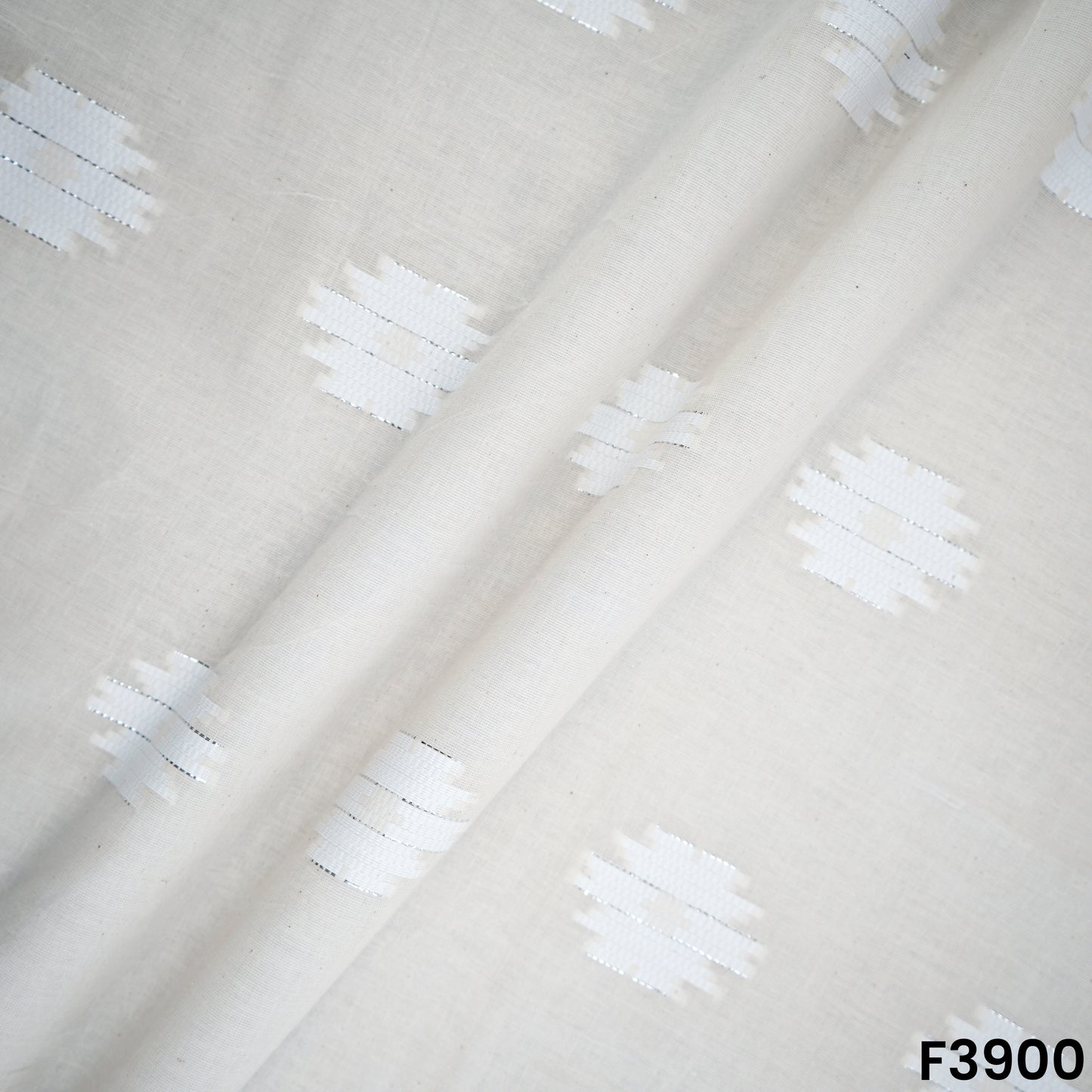 Self Jacquard Kora Cotton Fabric- F3900