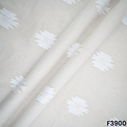 Self Jacquard Kora Cotton Fabric- F3900