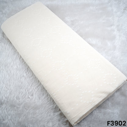 Self Jacquard Kora Cotton Fabric- F3902