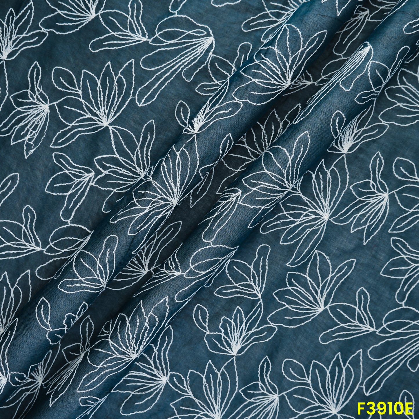 Thread Embroidered Mul Chanderi Fabric- F3910