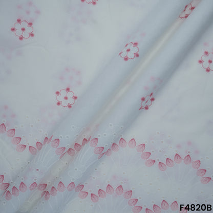 Thread Embroidered Hakoba Cotton Fabric- F4820