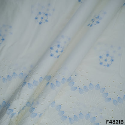 Thread Embroidered Hakoba Cotton Fabric- F4821