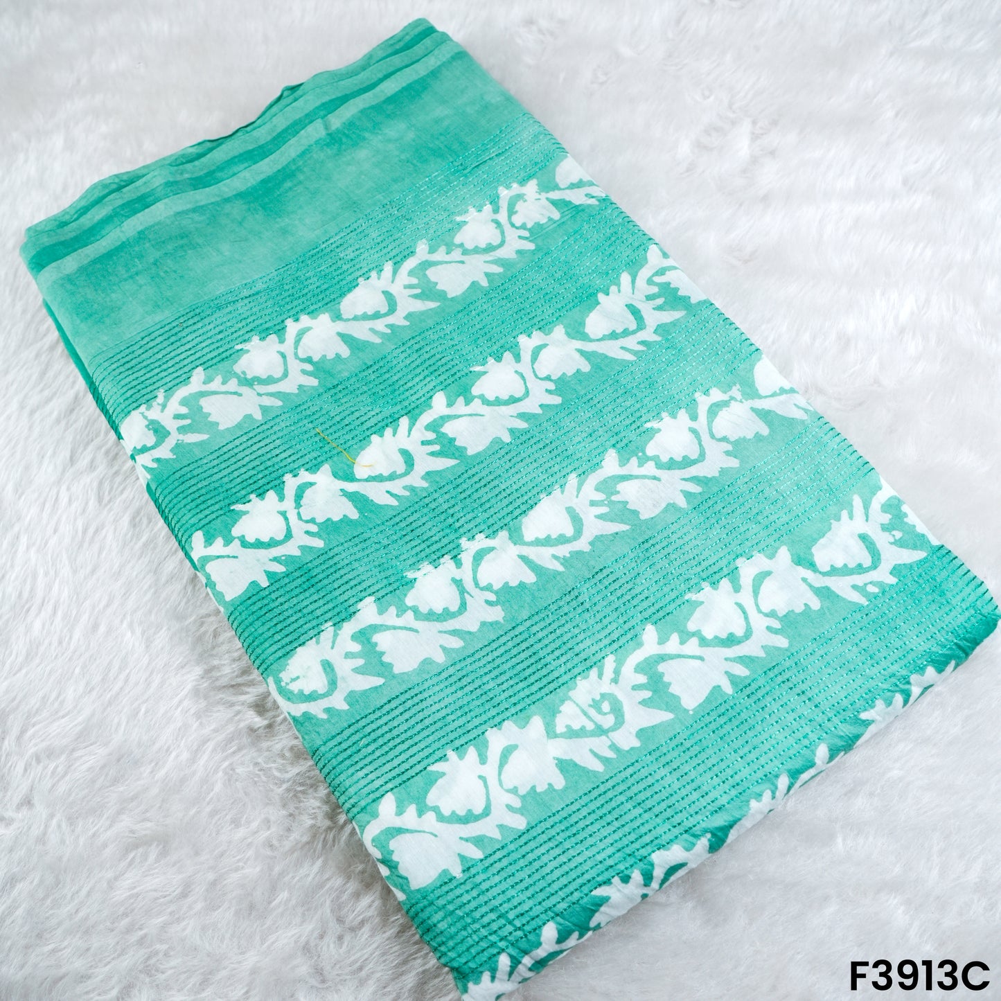 Thread Sequins Embroidered Mul Chanderi Fabric- F3913