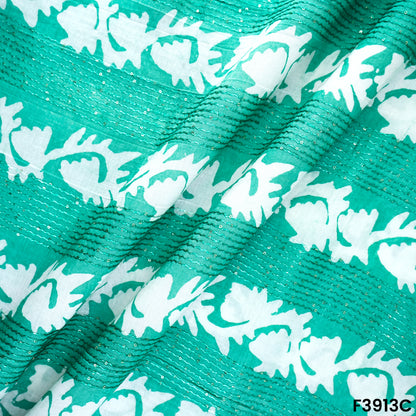 Thread Sequins Embroidered Mul Chanderi Fabric- F3913