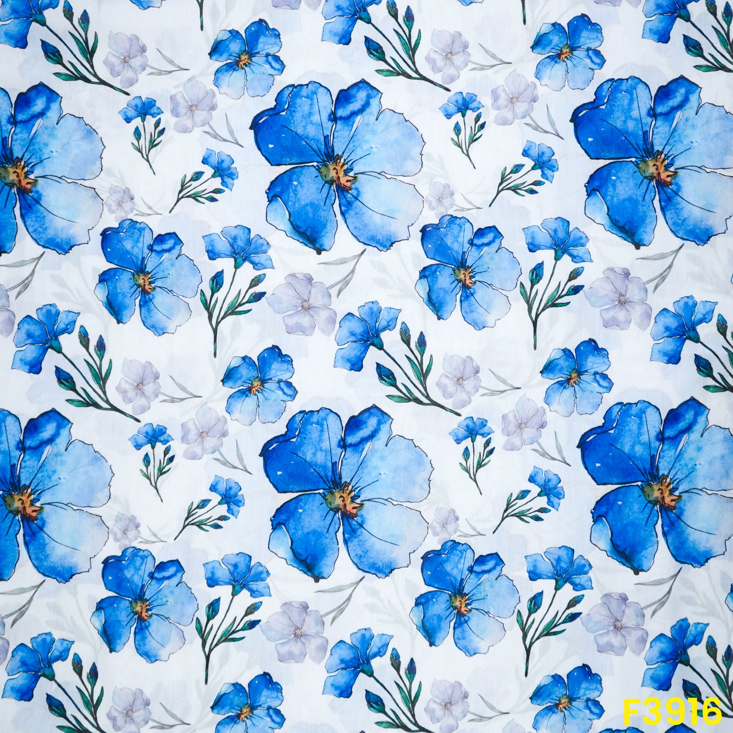 Floral Printed Mul Cotton Fabric- F3916