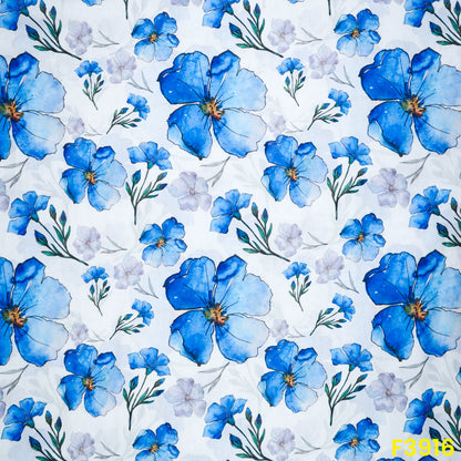 Floral Printed Mul Cotton Fabric- F3916