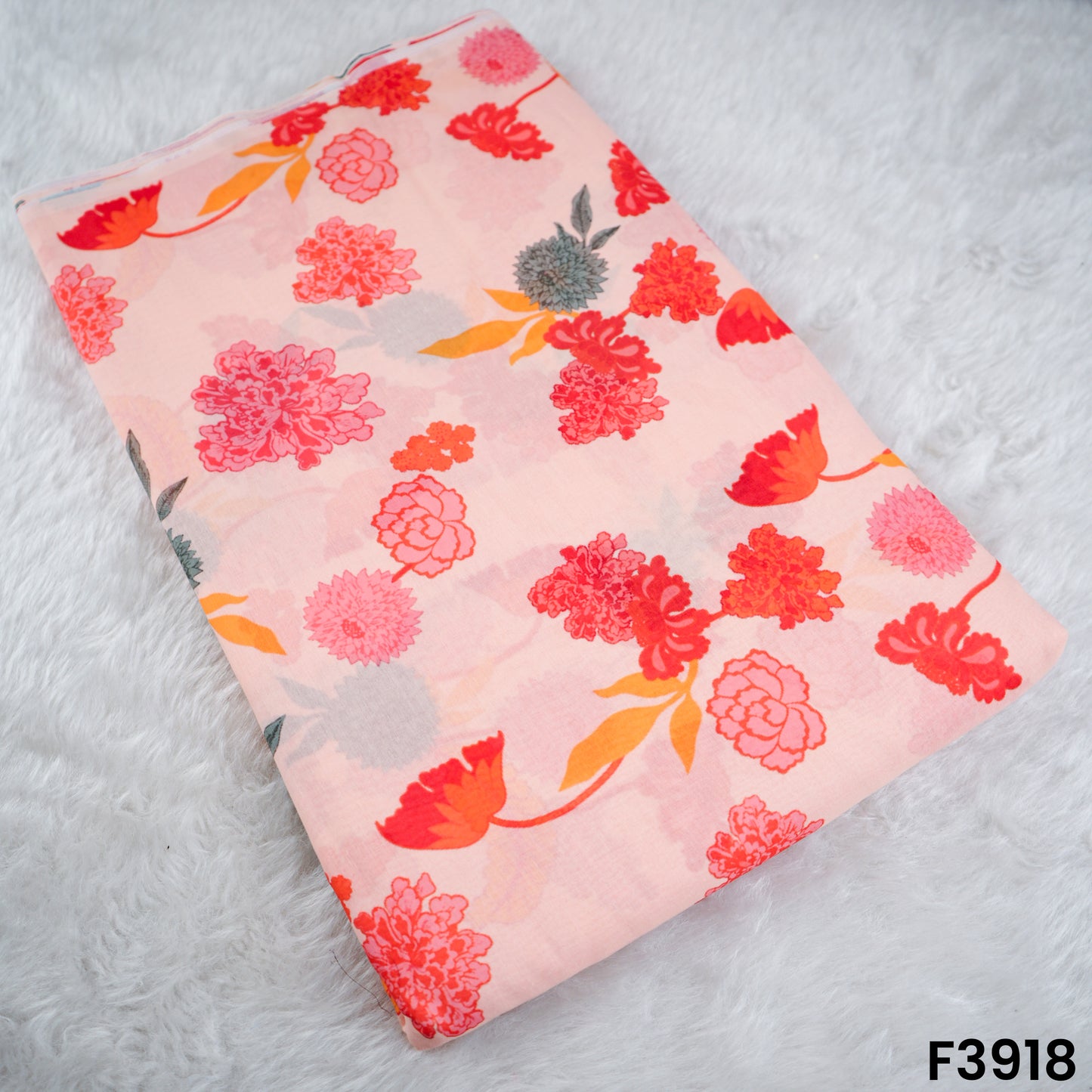 Floral Printed Mul Cotton Fabric- F3918