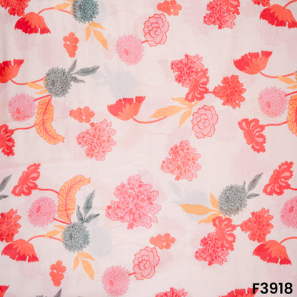 Floral Printed Mul Cotton Fabric- F3918