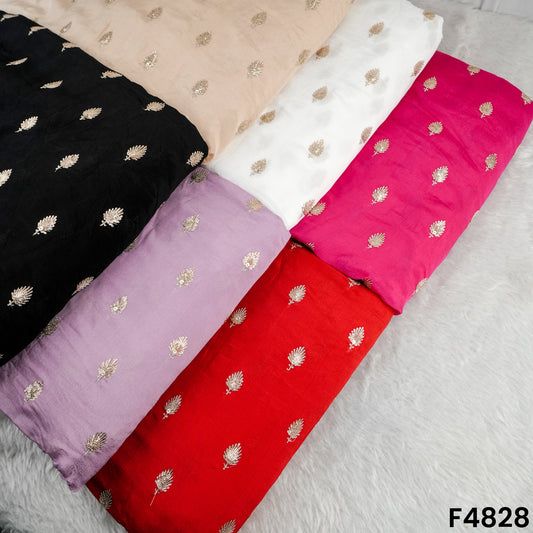 Zari Sequins Work Chinon Chiffon Fabric- F4828