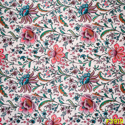 Floral Printed Mul Cotton Fabric- F3919