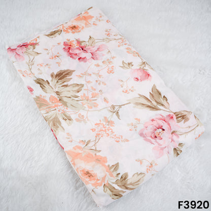 Floral Printed Mul Cotton Fabric- F3920