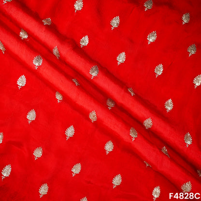 Zari Sequins Work Chinon Chiffon Fabric- F4828