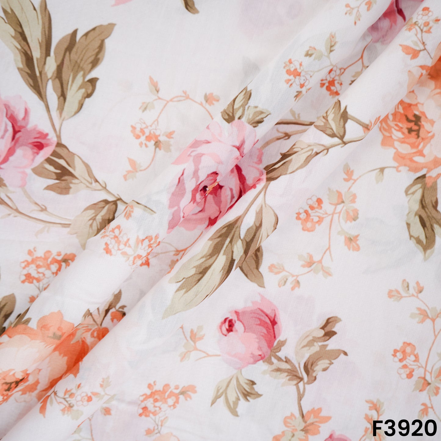 Floral Printed Mul Cotton Fabric- F3920