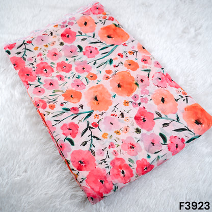 Floral Printed Mul Cotton Fabric- F3923