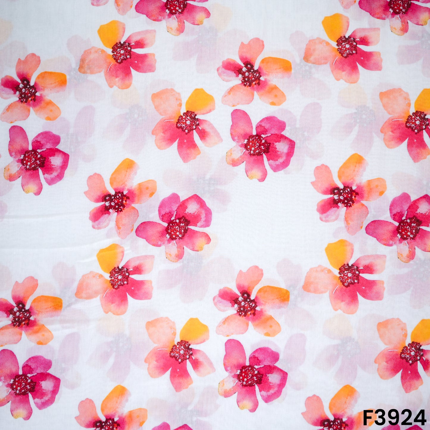 Floral Printed Mul Cotton Fabric- F3924