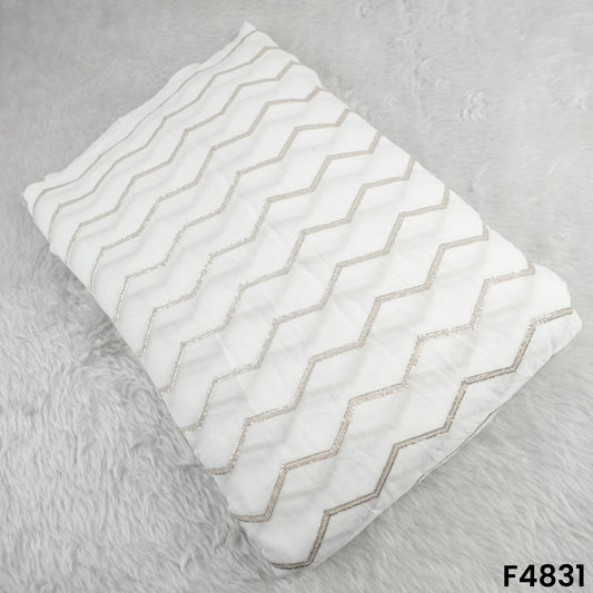 Zari Sequins Work Georgette Fabric- F4831