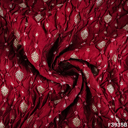 Pure bandhani silk Fabric- F3935