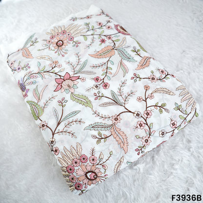 Thread Sequins Embroidered Georgette Fabric- F3936