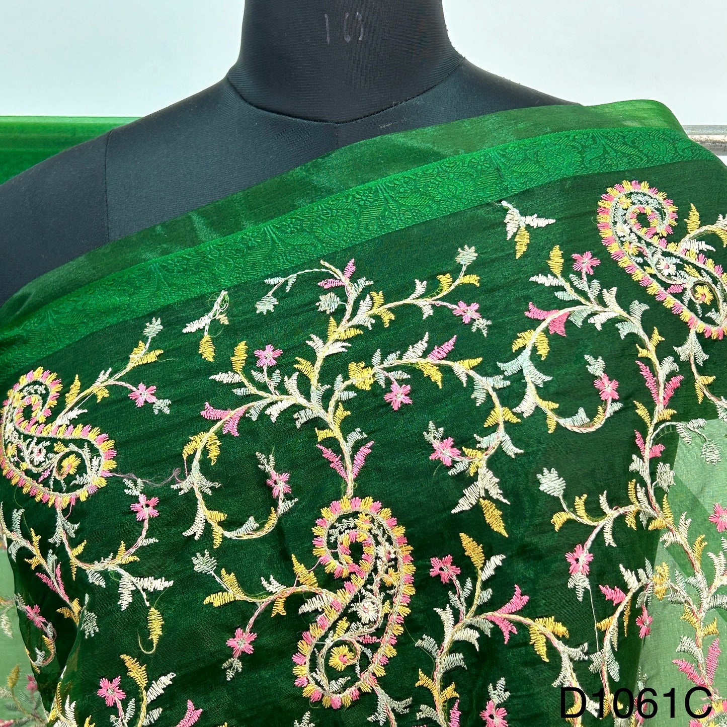 Thread Embroidered Organza Dupatta-D1061