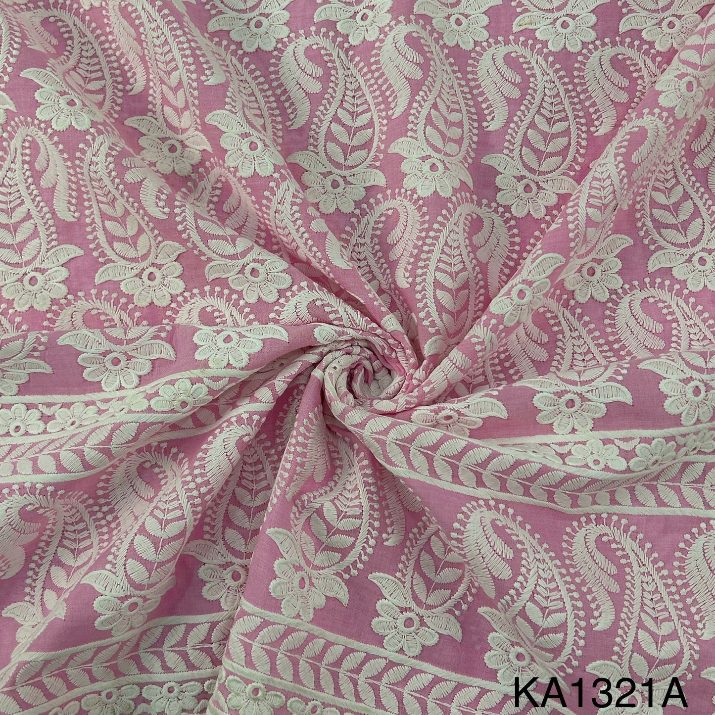Chikankari Cotton Fabric-KA1321