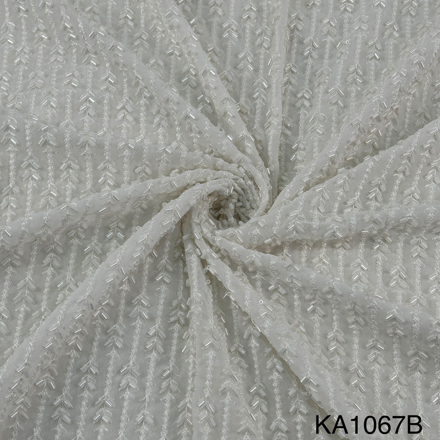 Embroidered Cut Dana Work Georgette Fabric-KA1067